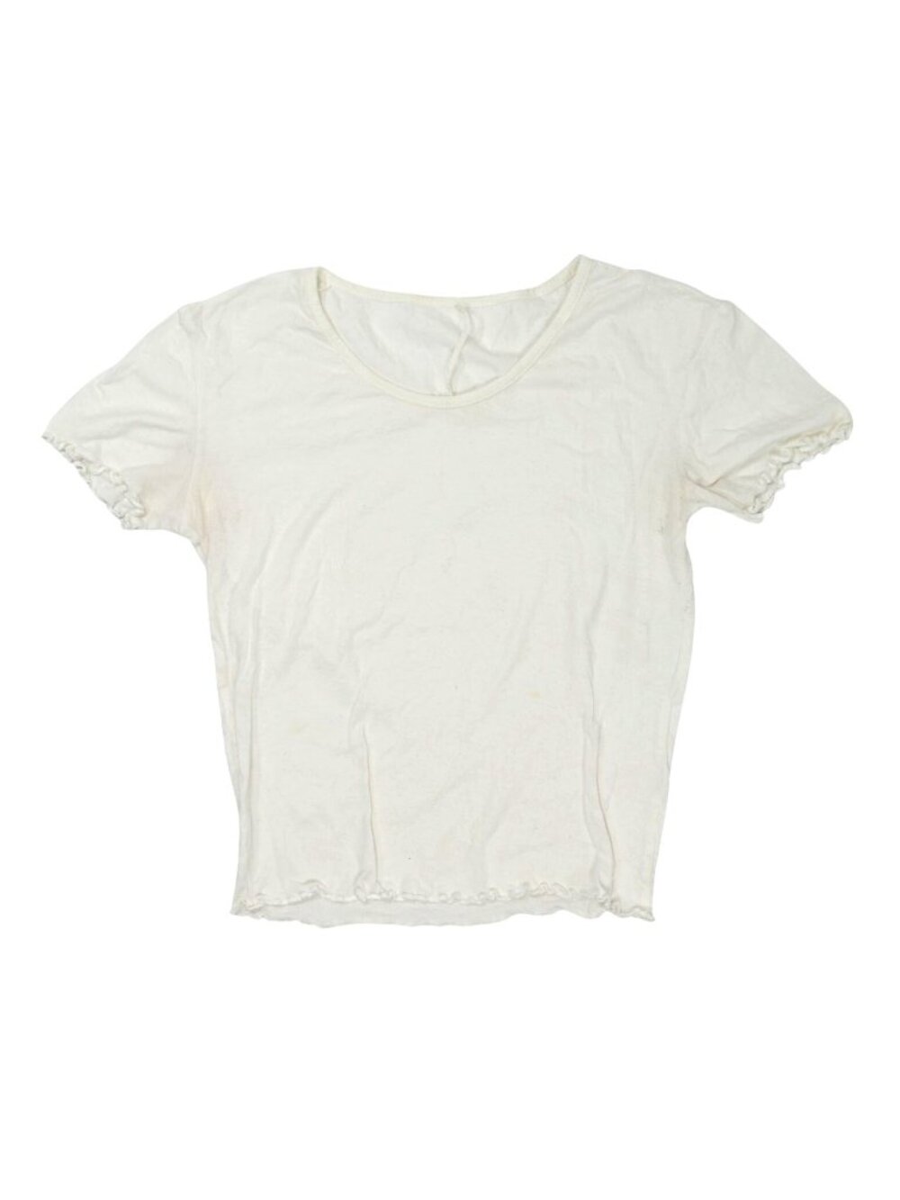 Are You Am I Baby Tee in White